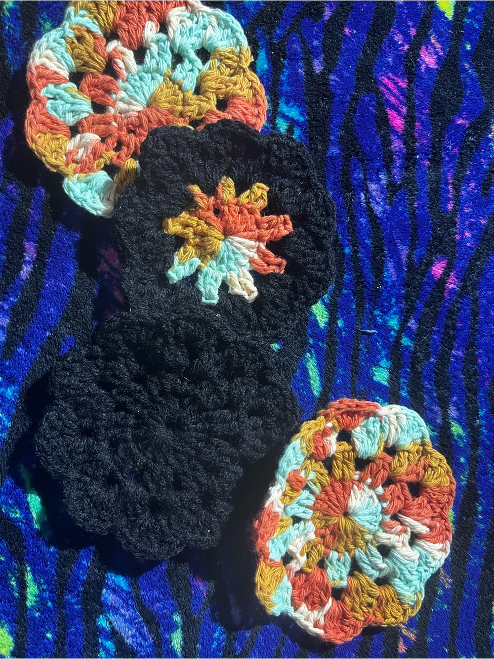 Handmade Multicolor Crochet coasters - Picture 6 of 6